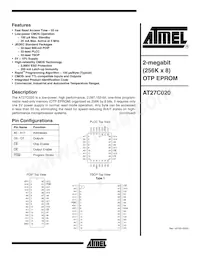AT27C020-55TU Datenblatt Cover