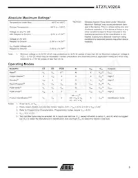 AT27LV020A-90VC Datasheet Pagina 3