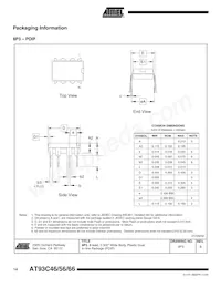 AT93C46Y1-10YU-1.8-T數據表 頁面 14