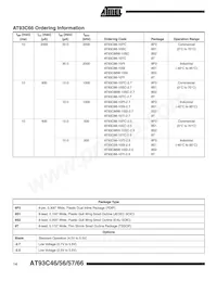 AT93C66-10SC數據表 頁面 14