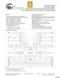 CY7C037V-20AXC Datasheet Cover