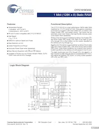 CY7C1019CV33-15ZXIT Datasheet Cover