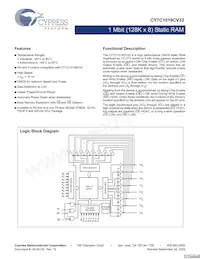 CY7C1019CV33-15ZXIT Datenblatt Cover