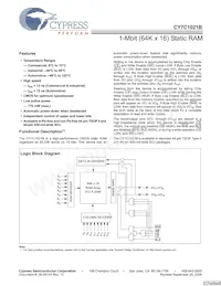 CY7C1021BL-15ZXIT Datasheet Copertura