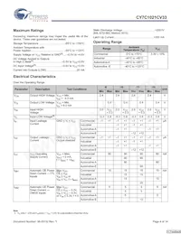 CY7C1021CV33-15ZSXAT Datenblatt Seite 4