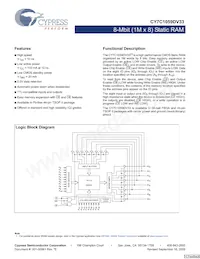 CY7C1059DV33-12ZSXIT Datenblatt Cover