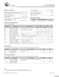 CY7C1059DV33-12ZSXIT數據表 頁面 3