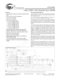 CY7C1347F-133AC數據表 封面