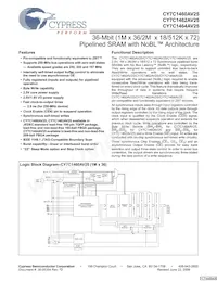 CY7C1464AV25-167BGC Datenblatt Cover