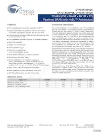 CY7C1474BV25-200BGIT Datasheet Cover