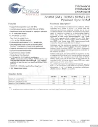 CY7C1480V33-250BZI Datenblatt Cover