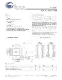 CY7C187-15PXC Datenblatt Cover