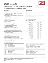 IS42S16100C1-7TLI-TR Datasheet Cover