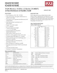 IS42S16100E-7TLI-TR Datasheet Cover