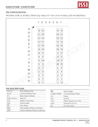 IS42S16100E-7TLI-TR Datasheet Pagina 2