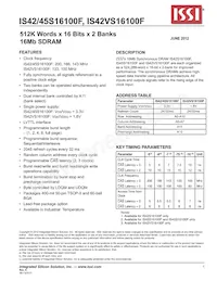 IS42S16100F-7TL-TR Datasheet Cover