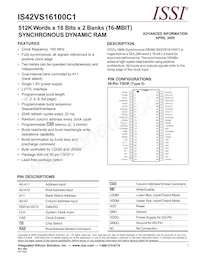 IS42VS16100C1-10TLI-TR Datasheet Copertura