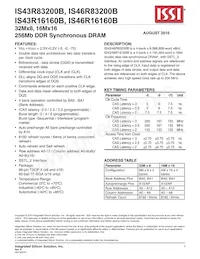 IS43R16160B-6TLI-TR Datenblatt Cover