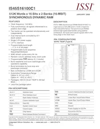 IS45S16100C1-7BLA1-TR Datenblatt Cover