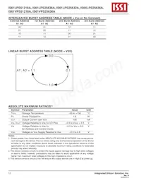 IS61LPS25636A-200B2I-TR數據表 頁面 12