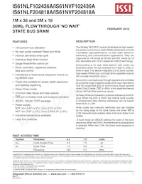 IS61NLF102436A-7.5TQLI-TR Datasheet Cover