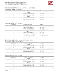 IS61NLF102436A-7.5TQLI-TR Datenblatt Seite 17