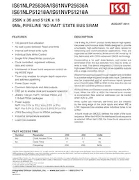 IS61NLP25636A-200B2LI Datasheet Cover