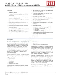 IS61QDB22M18-250M3L Datasheet Copertura