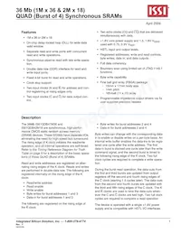 IS61QDB41M36-250M3L Datasheet Copertura