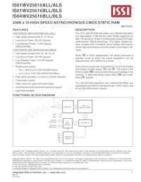 IS61WV25616BLL-10BI Datasheet Cover