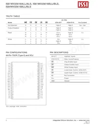 IS61WV25616BLL-10BI Datenblatt Seite 2