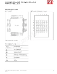 IS61WV25616BLL-10BI Datasheet Pagina 3