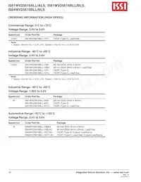 IS61WV25616BLL-10BI Datasheet Page 18