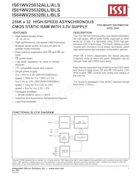 IS61WV25632BLL-10BLI Datasheet Copertura