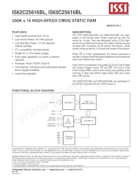 IS62C25616BL-45TLI Datasheet Cover