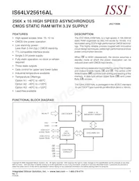 IS64LV25616AL-12TA3-TR Datenblatt Cover