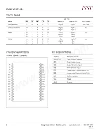 IS64LV25616AL-12TA3-TR Datasheet Pagina 2