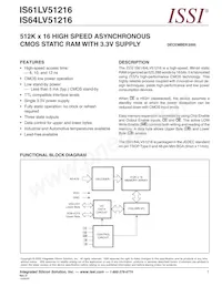 IS64LV51216-12TLA3-TR Datasheet Cover