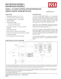 IS64WV25616EDBLL-10BA3-TR數據表 封面