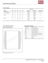 IS64WV25616EDBLL-10BA3-TR Datasheet Pagina 2