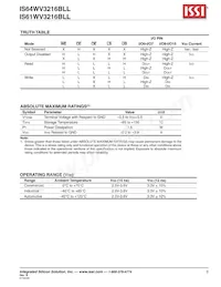 IS64WV3216BLL-15CTLA3 Datenblatt Seite 3