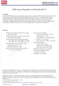 IS66WVC2M16ECLL-7010BLI Datasheet Cover