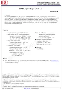 IS66WVE4M16EBLL-55BLI-TR Datasheet Cover