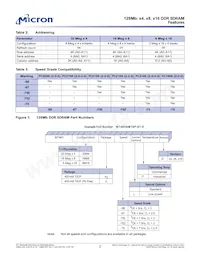 MT46V8M16P-5B:D TR數據表 頁面 2