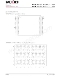 MX29SL800CBXEC-90G Datasheet Pagina 2