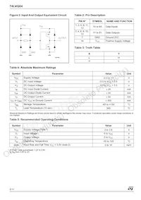 74LVQ04TTR數據表 頁面 2