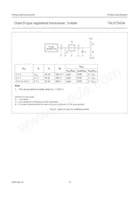 74LVC543ABQ Datasheet Pagina 13