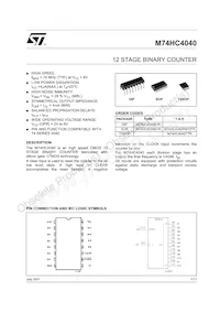 M74HC4040RM13TR Datenblatt Cover