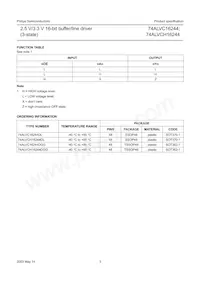 74ALVCH16244DGG Datasheet Pagina 3