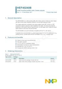 HEF40240BT Datenblatt Cover